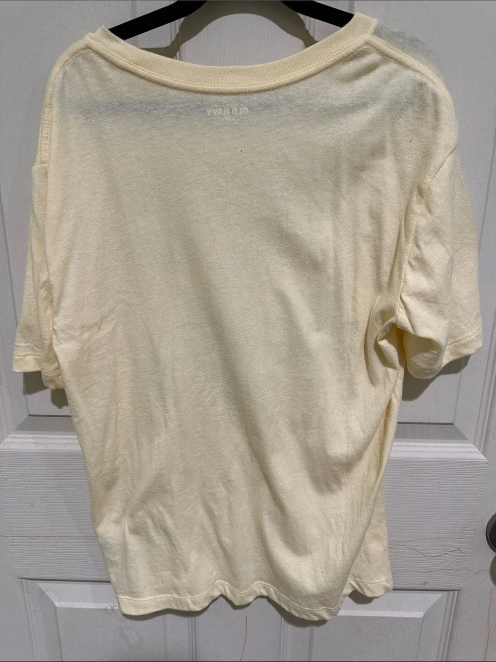 Old Navy Cream Tee with Blue & Teal Golf Cart Graphic